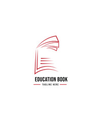  Abstract open education book logo, Education logo design vector