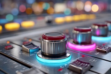 Mixing consoles illuminated controls precision sound engineering
