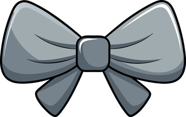 Elegant Gray Bow Tie Clipart - Stylish Ribbon Illustration for Fashion, Accessories, Decor, Crafts, Icons, Gifts, Present Wrapping, Sophisticated Clothing, Formal Wear, Decorative Embellishment