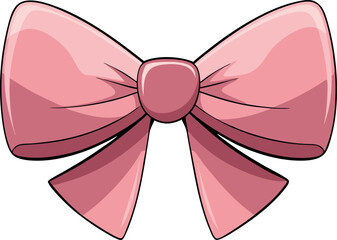 Pink Cartoon Bow Illustration - Cute Ribbon Clipart - Decorative Bow Drawing - Pink Bow Vector Art - Girly Bow Design - Pink Bow Graphic - Bow Tie Image - Pink Bow Decoration - Bow Clipart