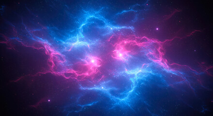 Cosmic Nebula Pink Blue Energy Space Background Abstract Art