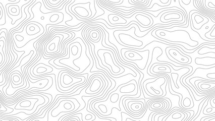 Modern Topo Map Design – Abstract Elevation Contour Illustration. Geographic Contour Lines – Digital Topographic Grid Background. White Vector Terrain Map – Abstract Hill and Sea Topography.