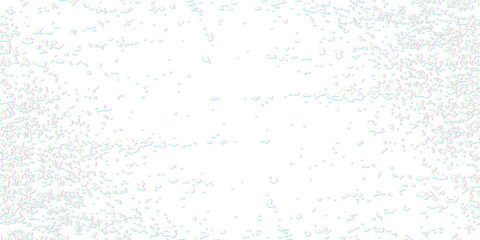 Glitch distortion texture with multicolored noise fragments. Abstract digital damage effect isolated on transparent background. Horizontal format. Screen error and corrupted data concept for design.