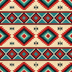 Bold Southwestern Tribal Seamless Pattern – Navajo Inspired Design