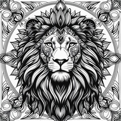 2D Lion Head Vector Design for Tattoo Inspiration