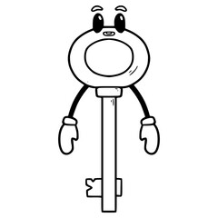 key character illustration outline isolated vector