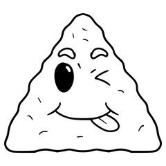 tortilla chips character illustration outline isolated vector