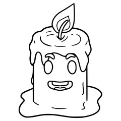 candle lit character illustration outline isolated vector