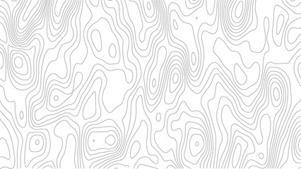 Elevation and Relief Map – Clean Line Topography Vector Art. Wavy Line Landscape – Abstract Geographical Navigation Map. Topographic Background Illustration – Contour Lines on White.