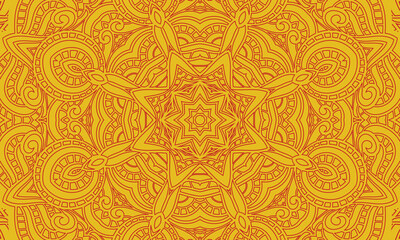 Thai art pattern old style the wall in the temple
