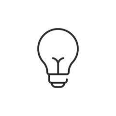 This is a simple, editable line icon showcasing a light bulb, symbolizing ideas, innovation, and the essence of creativity. It is perfect for a variety of design and illustration projects