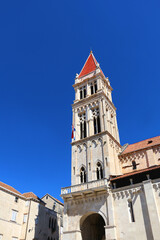 The Cathedral of St. Lawrence is a historical landmark in Trogir, Croatia. Trogir is popular travel location and UNESCO World Heritage Site.