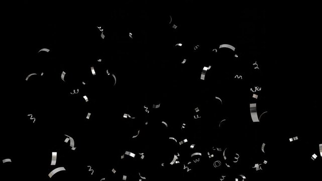 Silver Confetti Explosion and floating down animation