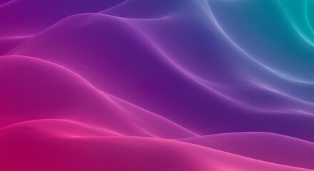 Obraz premium Abstract Purple Pink Teal Gradient Waves Background Digital Art