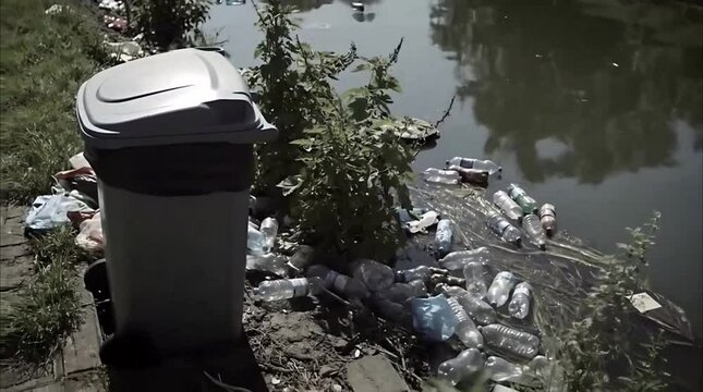 Poor Waste Management: Canal Pollution & Overflowing Trash