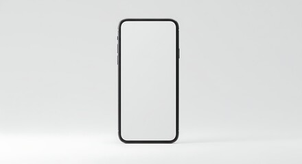 Phone with Blank Screen on White Background
