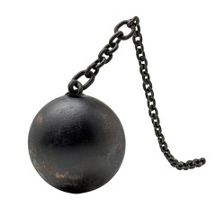 Ball and chain isolate on white background