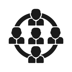 user group icon vector silhouette illustration isolated on white background