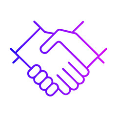 Obraz premium Elegant Handshake Line Art – Blockchain Partnership Vector
