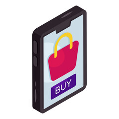 Modern design icon of mobile shopping