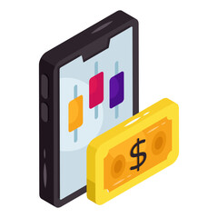 Premium download icon of mobile data analytics