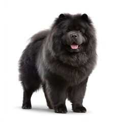 Obraz premium Black Chow Chow on White Background