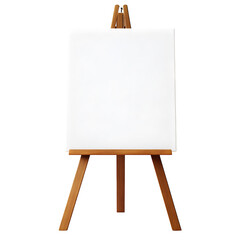 Blank canvas on an easel isolate on white background