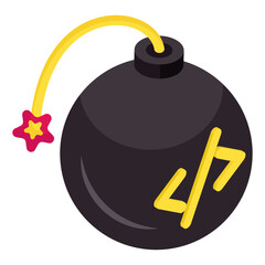 Creative design icon of bomb coding