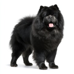 Obraz premium Black Chow Chow on White Background