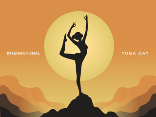 international yoga day poster minimalist vector illustration, meditation, soul, calm