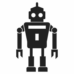 robot icon vector silhouette illustration isolated on white background