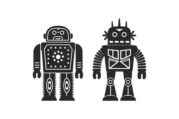 robot icon vector silhouette illustration isolated on white background