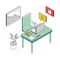 Warehouse Manufacturing  Isometric Style Illustration. EPS 10 File