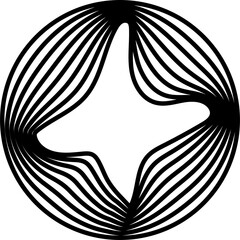 Circles round shape with liquid line. Concept technology