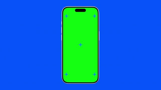 Realistic phone frame animates onto the from right of frame to centre screen. Smartphone Iphone mock up concept graphic template