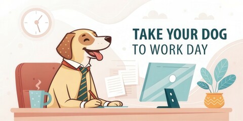 Celebrate Take Your Dog to Work Day with a Joyful Dog in the Office Setting