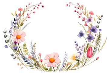 Floral wreath flower pattern circle.