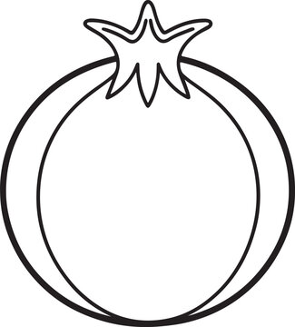 recommend clip art: pomegranate fruit line art, black outline, vector and illustration, coloring book page line art drawing