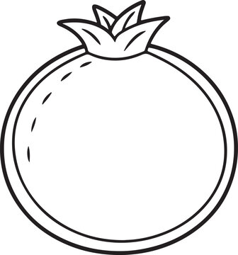 recommend clip art: pomegranate fruit line art, black outline, vector and illustration, coloring book page line art drawing