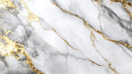 White marble surface with subtle gray veins and gold accents, elegant luxury background, photorealistic detail