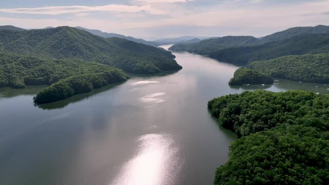 fontana lake beautiful high shot, fontana lake nc