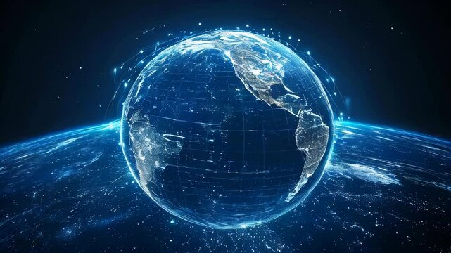 video of poligonal world map