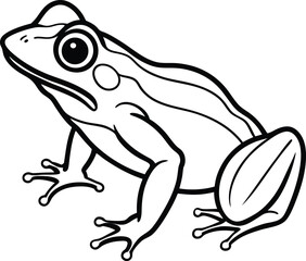 Frog animal line art, Frog silhouette