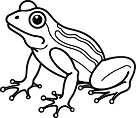 Frog animal line art, Frog silhouette