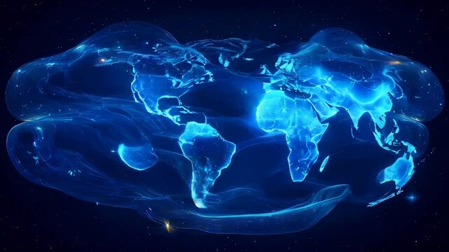 video of poligonal world map