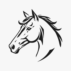 Horse head silhouette, horse head logo, animal emblem, horse symbol, vector illustration	