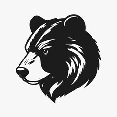 Bear head, wild animal emblem, fierce bear face, forest animal icon, vector illustration