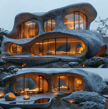 a Danish Viking long house but with 2025 modern materiels and 3d concrete print possibilityes and renewed architecture and convinience with beautiful viking details