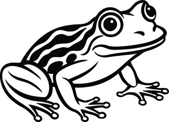Frog animal line art, Frog silhouette