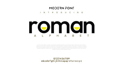 Design Modern abstract digital alphabet font. Minimal technology typography, Creative urban sport fashion futuristic font and with numbers. vector illustration.